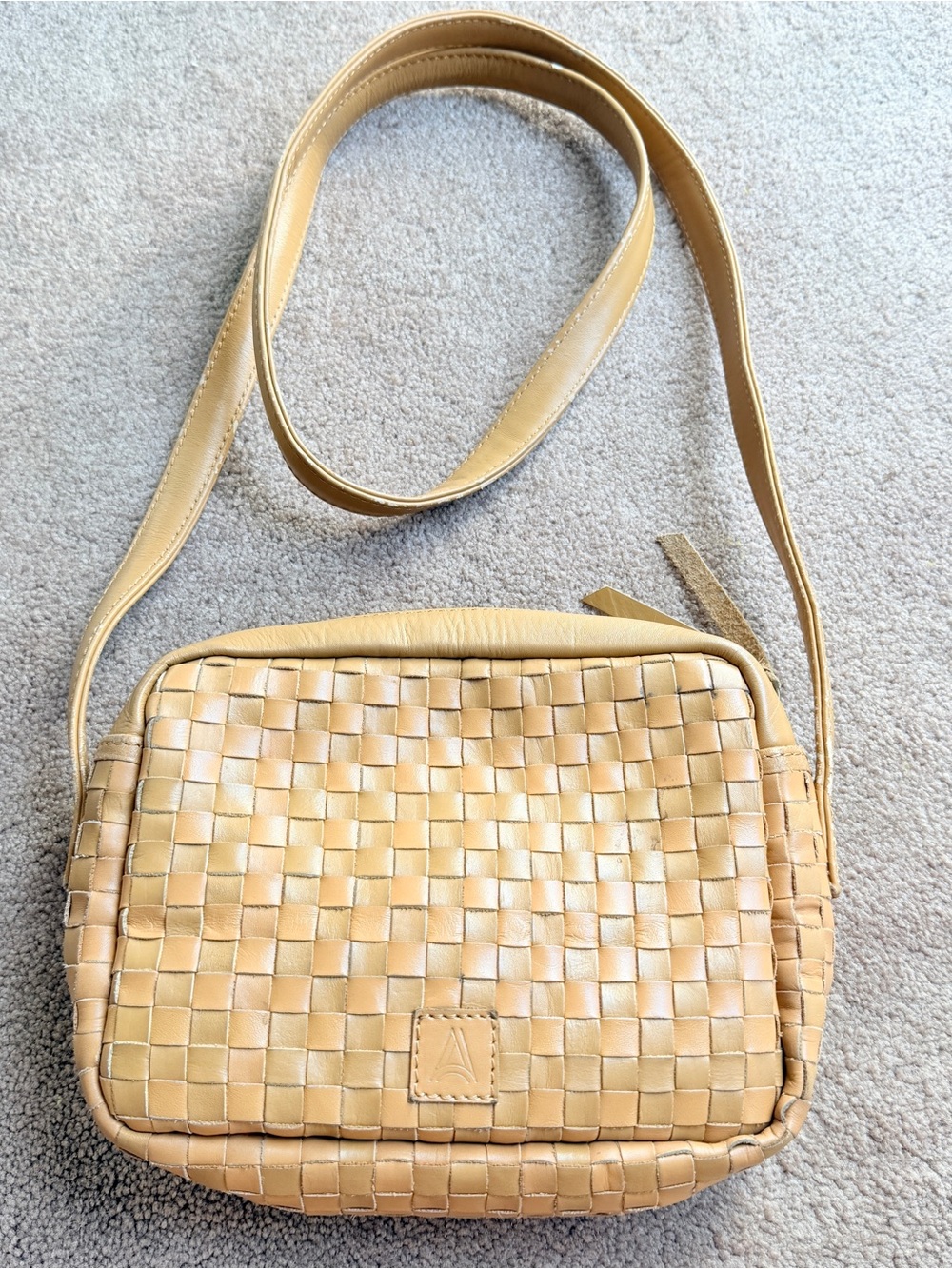 ABLE  Valerie Tan woven leather crossbody zip close purse bag